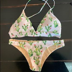 Cactus Print Bikini Set